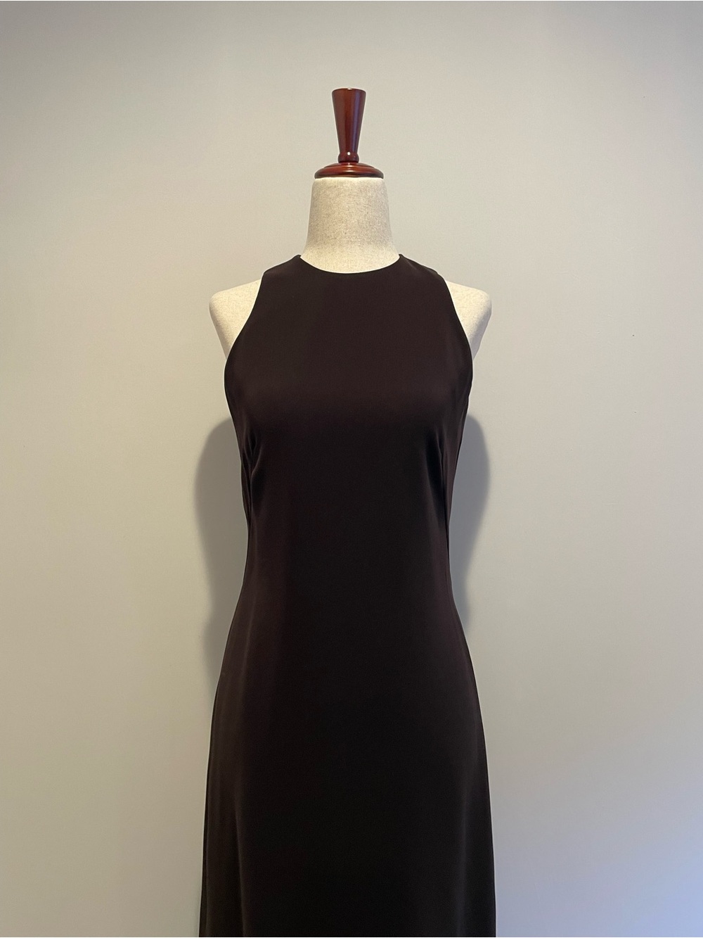 French Connection Dark Brown Sleeveless Midi Dress EUC - size 4
